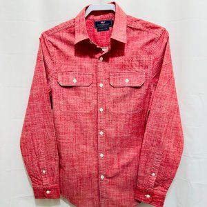 Vineyard Vines Men;s Dockman Shirt, Sz XS color salmon, Chambray